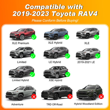 Roof Rack Cross Bars Compatible with 2019-2023 Toyota RAV4 Nilght