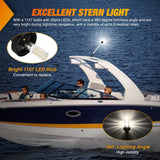 24 Inch White Folding Stern Light for Marine Boats Nilight