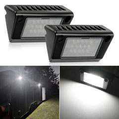 RV Exterior Light 2PCS 5 Inch White Beam Porch Lights Black Aluminum