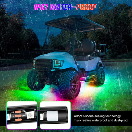 2Pcs Golf Cart Underglow Light Kit for EZGO Yamaha Club Car Nilight