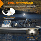 9 Inch White Folding Stern Light for Marine Boats Niligt