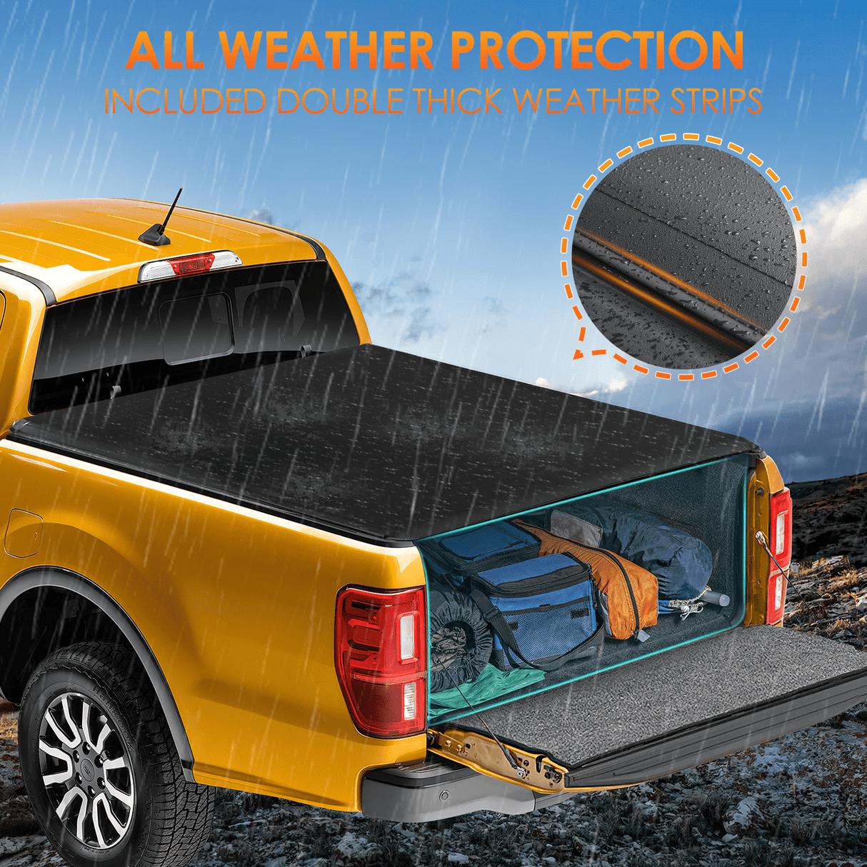 6ft Soft Roll Up Truck Bed Cover for 2019-2024 Ford Ranger Nilight