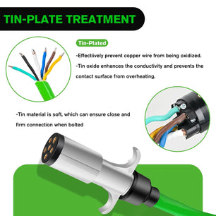 8ft 7 Way to 6 Way Trailer Plug Adapter Nilight