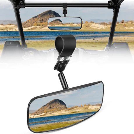 UTV Rear View Mirror 12in Wide Clear Convex Center Mirror with 3/4in 1.75in to 2in Clamps for Polaris RZR PRO XP R Pioneer 1000 Can Am Maverick X3 Kawasaki Nilight