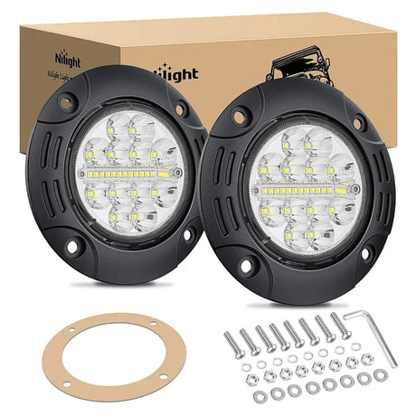 5 Inch 36W Upgraded Flush Mount Spot Flood LED Work Lights (Pair) Nilight