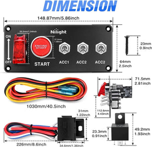 5 in 1 Racing Car Ignition Rocker Switch Panel Nilight