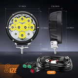 5.7 Inch 50W 6500LM Round Spot Flood LED Work Lights (Pair) | 16AWG DT Wire Nilight