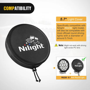 5.75 Inch Round Offroad Driving Pod Light Cover Type B Nilight