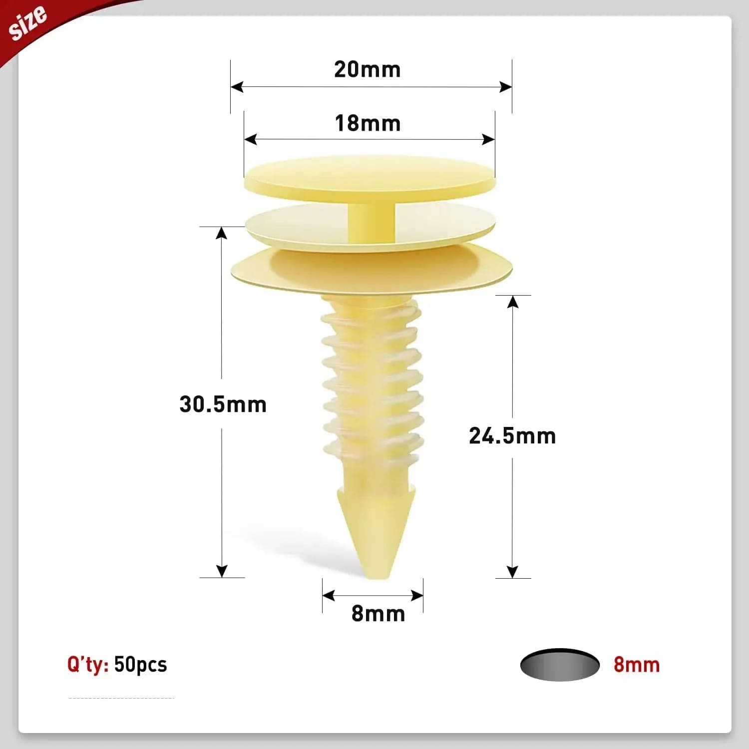 50 Pcs Head 20mm Hole 8mm Front Door Trim Panel Retainers Clips Compatible with Buick Regal 1990-1996 Oldsmobile Cutlass 1992-1997, Pontiac Grand Prix 1992-1998 OEM: #GM 10153057 Nilight