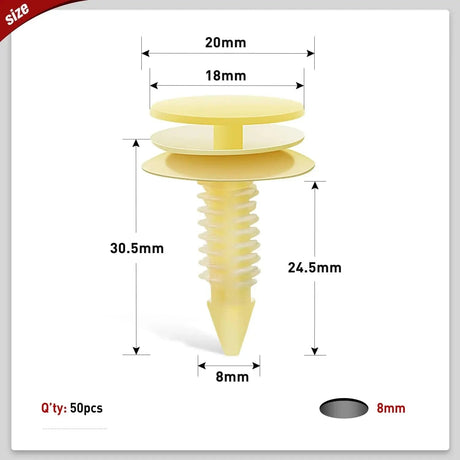 50 Pcs Head 20mm Hole 8mm Front Door Trim Panel Retainers Clips Compatible with Buick Regal 1990-1996 Oldsmobile Cutlass 1992-1997, Pontiac Grand Prix 1992-1998 OEM: #GM 10153057 Nilight