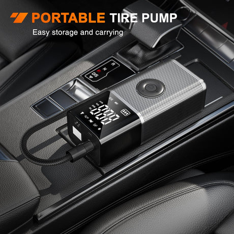 Tire Inflator Portable Air Compressor Rechargeable 12VDC 150PSI Cordless Battery Cigarette Powered Nilight