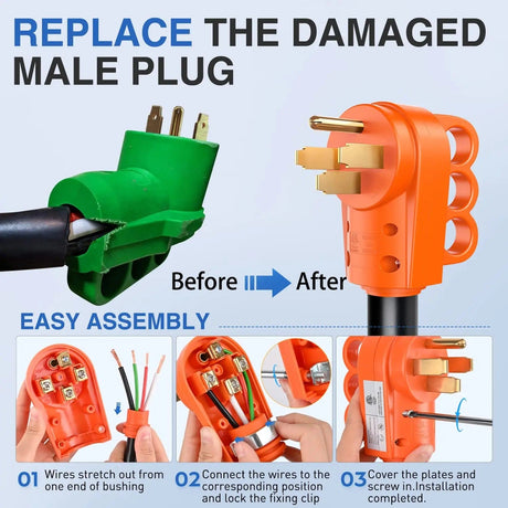 50Amp RV Replacement Male Plug Nilight