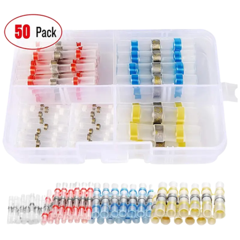 Connectors Assortments 50pcs Solder Seal Wire Connector Kit