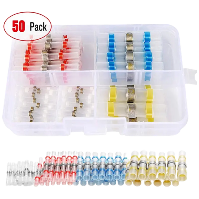 Connectors Assortments 50pcs Solder Seal Wire Connector Kit