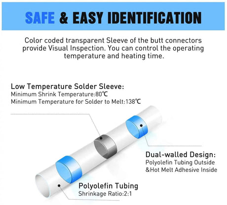 Connectors Assortments 50pcs Solder Seal Wire Connector Kit