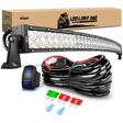 LED Light Bar 52" 300W Double Row Curved Spot/Flood LED Light Bar | 12AWG Wire 5Pin Switch