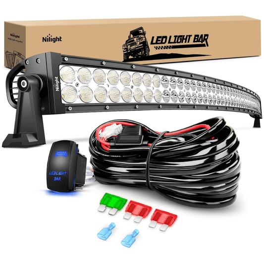 LED Light Bar 52" 300W Double Row Curved Spot/Flood LED Light Bar | 12AWG Wire 5Pin Switch