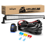 52 Inch 300W Double Row Spot Flood LED Light Bar | 14AWG Wire 5Pin Switch Nilight