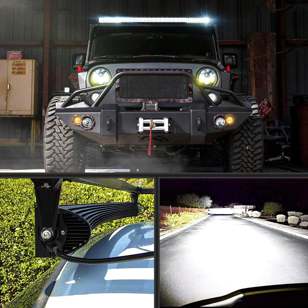 LED Light Bar 52" 300W Curved Spot Flood Combo LED Light Bar