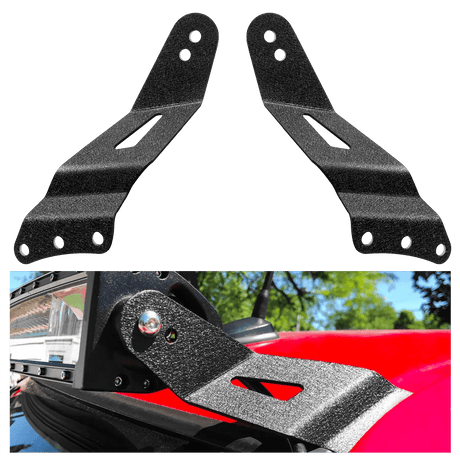 Mounting Accessory 52” Curved Light Bar Mount Bracket at Upper Windshield Roof Cab for 1999-2006 Chevy Silverado Suburban Avalanche Tahoe & GMC Yukon Sierra (Pair)