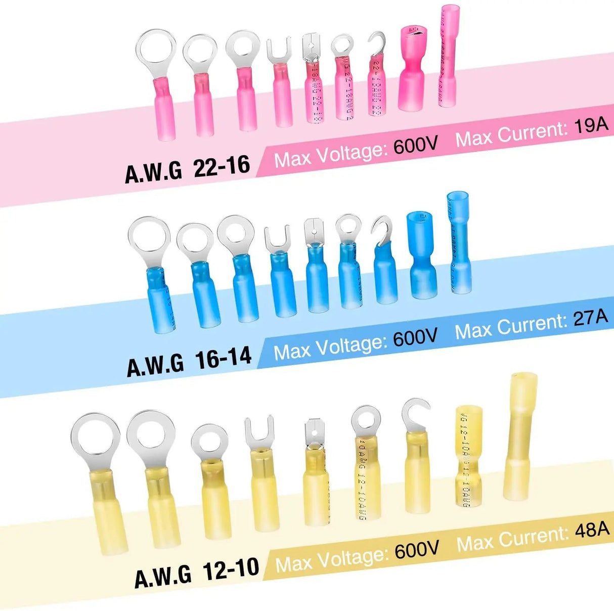 Accessories 540Pcs Heat Shrink Wire Connectors