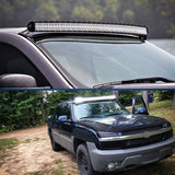 Mounting Accessory 54” Curved Light Bar Bracket at Upper Windshield Roof Cab for 1999-2006 Chevy Silverado Suburban Avalanche Tahoe & GMC Yukon Sierra (Pair)