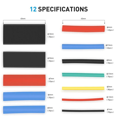 Connectors Assortments 560Pcs Heat Shrink Tubing Kit