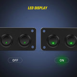 switch panel 5Gang 3Pin Green Rocker Switch Panel