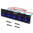 5Gang 3Pin Rocker Switch Panel Blue Nilight