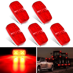 5PCS Red 10LED Rectangular Clearance Double Bullseye Marker Light