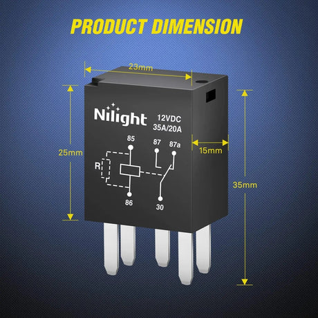 5Pack 5Pin SPST Electrical Relays Nilight