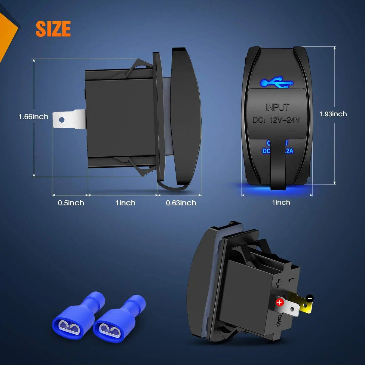 Rocker Switch 5V 4.2A Rocker Switch Style Dual USB Charger