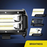 LED Light Bar 5" 72W 10800LM Double Row Flood Led Light Bars (Pair)