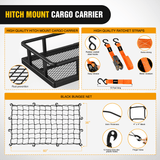 60 x 24 x 7.87 Inch Hitch Cargo Carrier Fits 2-Inch Receiver With Waterproof Cargo Bag Cargo Net Ratchet Straps Nilight