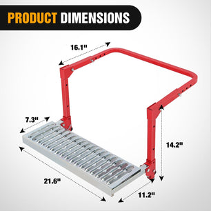 Folding Heavy Duty Red Tire Step To Fit tires from 10Inch to 15Inch Tire Width Nilight