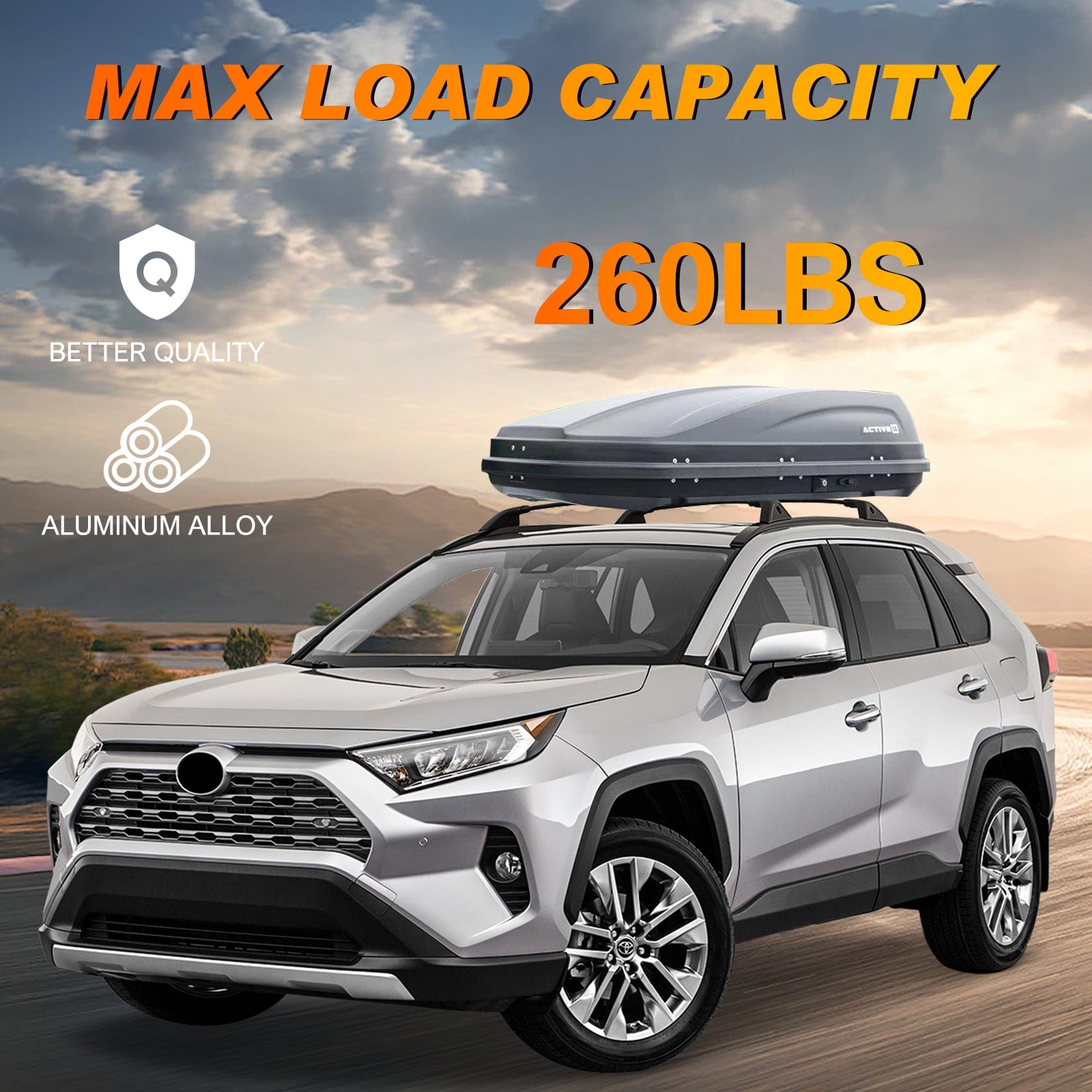 2019 2023 Toyota RAV4 Roof Rack Cross Bars Aluminum Anti Theft Lock Nilight