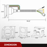 4 Way Flat to 7 Way RV and 4 Way Trailer Wiring Harness Adapter w Nilight