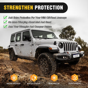 Fender Flares Extensions Set Compatible with 2018-2024 Wrangler JL and JLU Unlimited 2/4 Doors (Only for Low Wheel Arches) Nilight