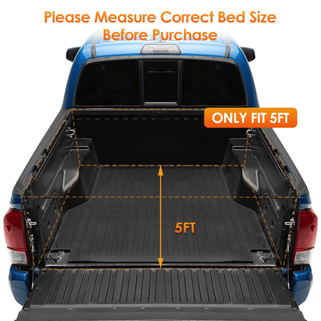 5ft Soft Roll Up Truck Bed Cover for Toyota Tacoma 2005-2015 Nilight