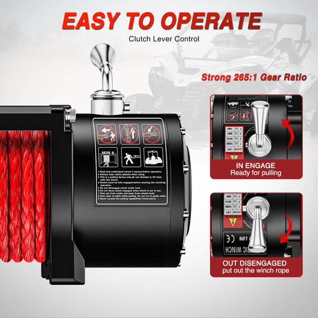 9500 lb ATV/UTV Electric Winch Kit With Synthetic Winch Rope Nilight