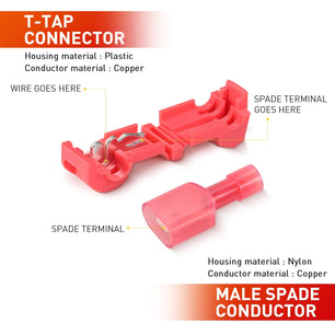 480PCS/80 Pairs T-Tap Wire Connectors Terminals Kit Nilight