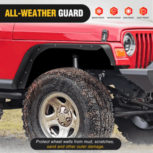 Off-Road Fender Flares Kit Compatible with 1997-2006 Wrangler TJ & LJ Nilight