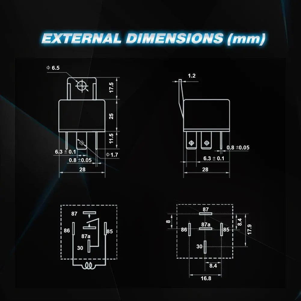 Relay 5pcs 5Pin Relays with 5Pin Harness Sockets