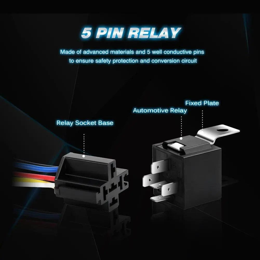 Relay 5pcs 5Pin Relays with 5Pin Harness Sockets