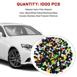 1001 Pcs Universal Car Clips Mixed Auto Bumper Fender Trim Door Panel Shield Engine Cover Retainer Rivet Push Clips for GM Ford Chrysler Toyota Lexus Honda Acura Dodge Jeep