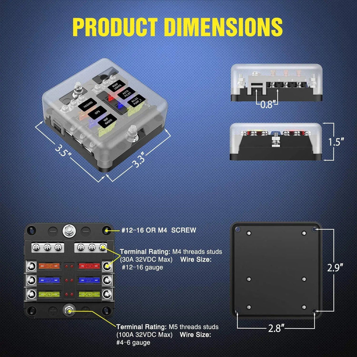 Accessories 6 Way Blade Fuse Block