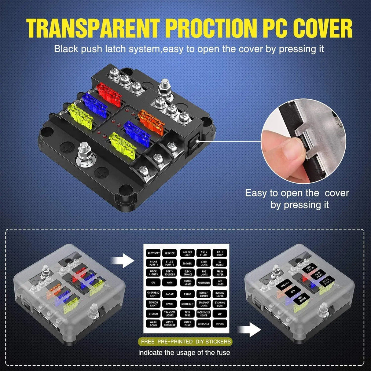 Accessories 6 Way Blade Fuse Block