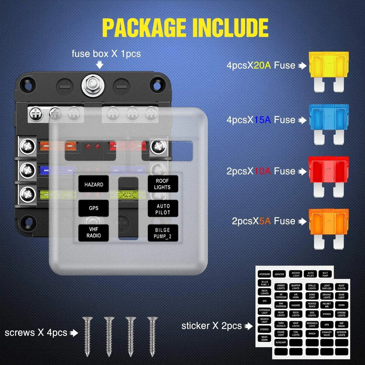 Accessories 6 Way Blade Fuse Block