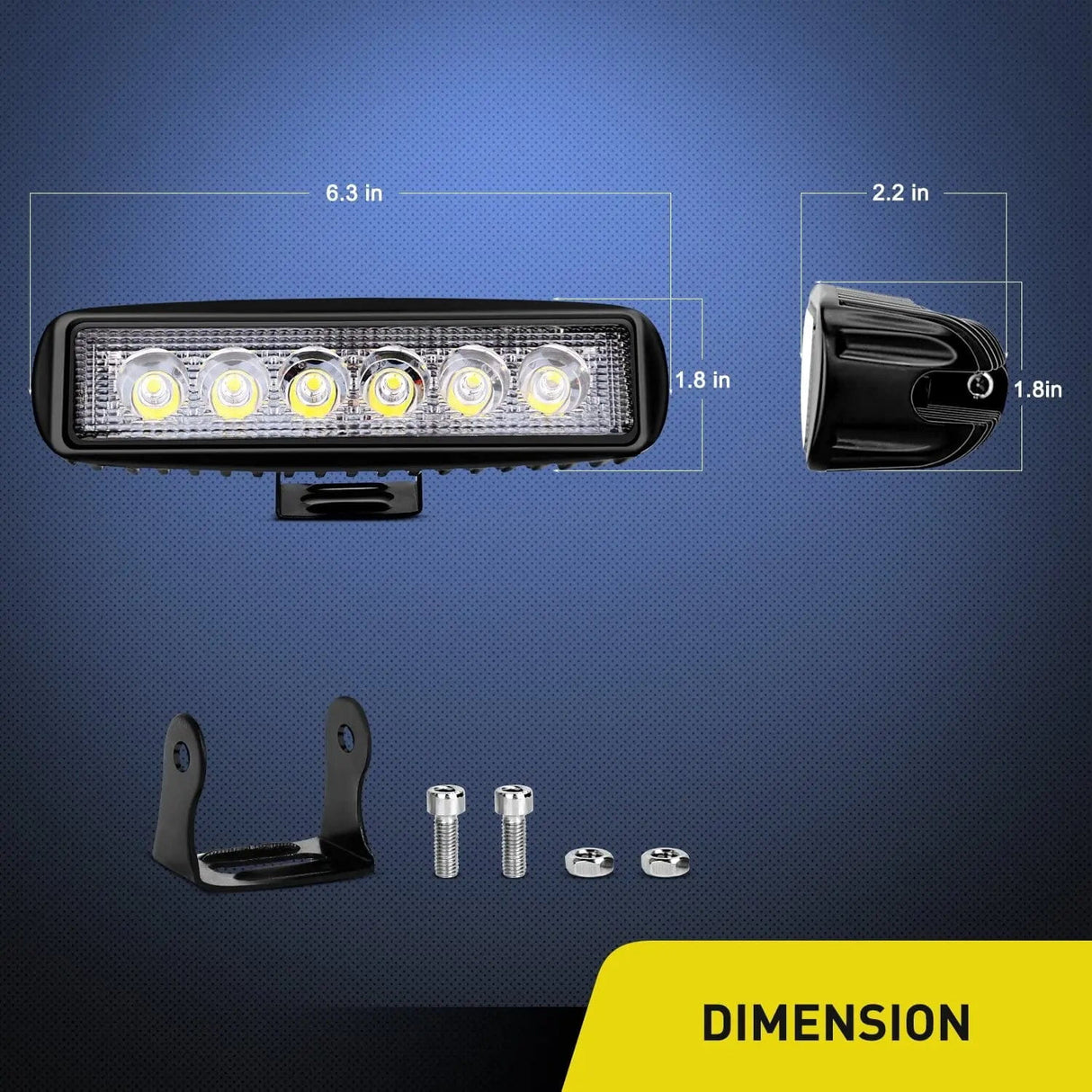 LED Work Light 6.3" 18W Spot LED Work Light (Pair)