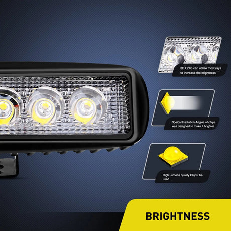 LED Work Light 6.3" 18W Spot LED Work Light (Pair)